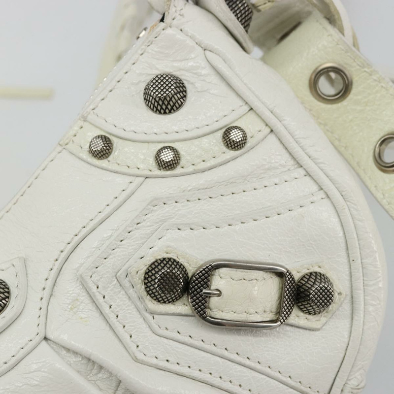 【日本直送】BALENCIAGA Luca Goal 單肩包，皮革材質，白色/銀色，貨號 671309，正品，貨號 ka4167SAM-19