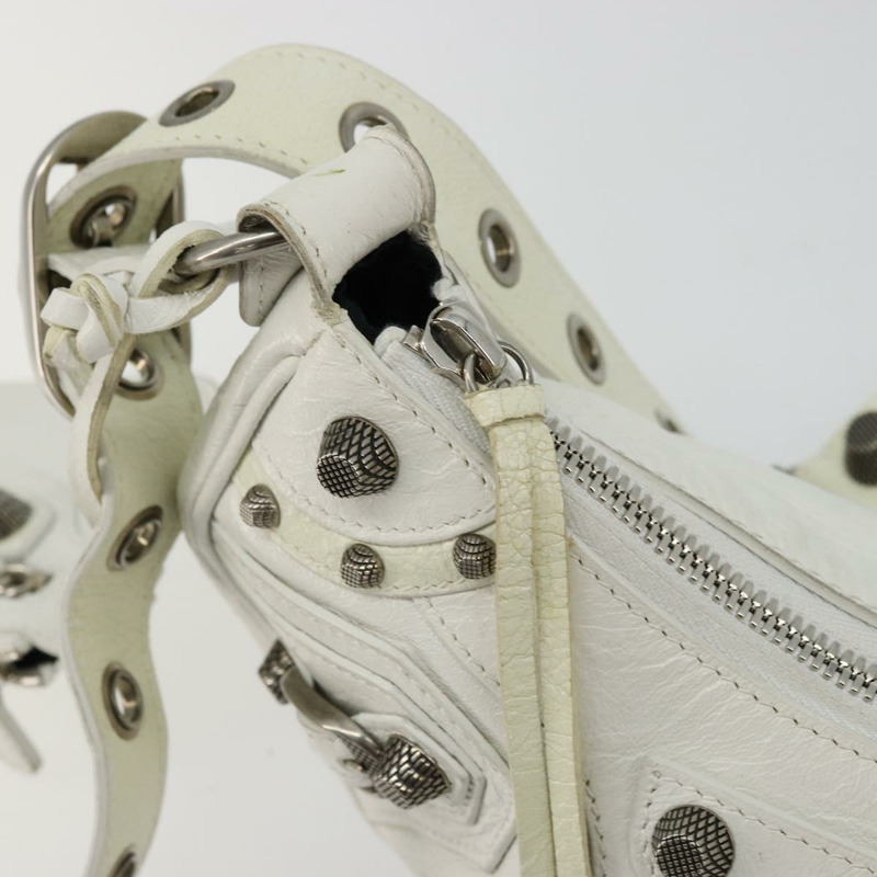 【日本直送】BALENCIAGA Luca Goal 單肩包，皮革材質，白色/銀色，貨號 671309，正品，貨號 ka4167SAM-20