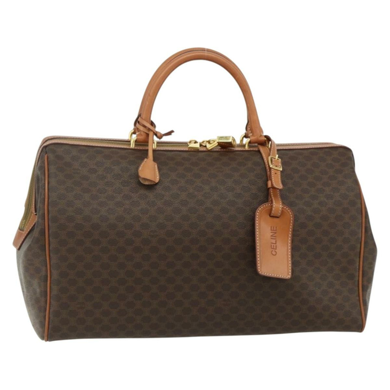 【日本直送】CELINE Macadam帆布手提包 PVC皮革 棕色 金色 正品 178237A-0