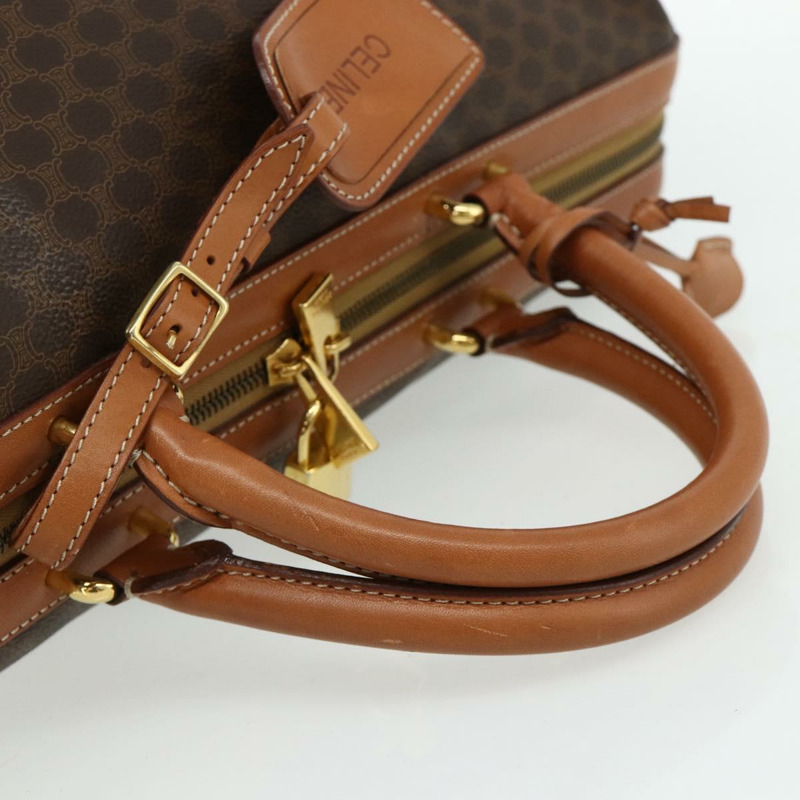 【日本直送】CELINE Macadam帆布手提包 PVC皮革 棕色 金色 正品 178237A-6