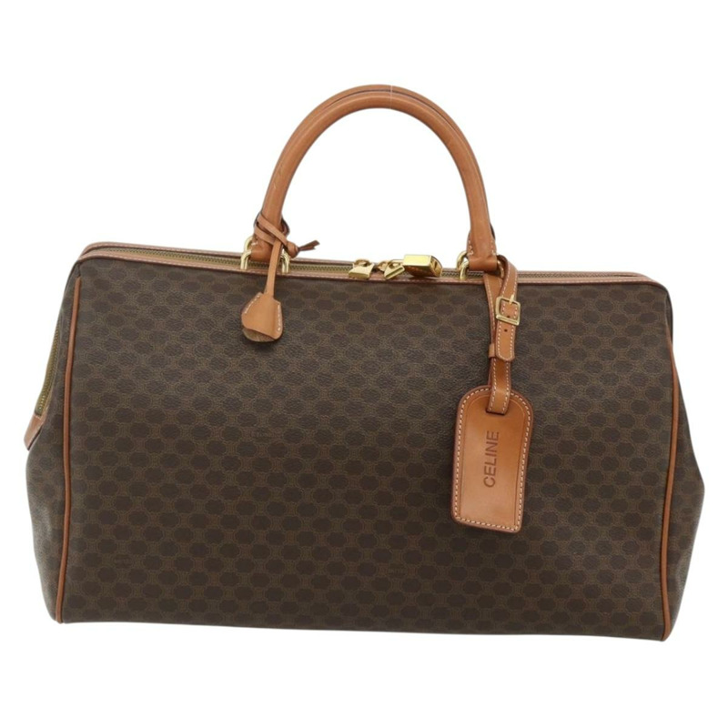 【日本直送】CELINE Macadam帆布手提包 PVC皮革 棕色 金色 正品 178237A-12