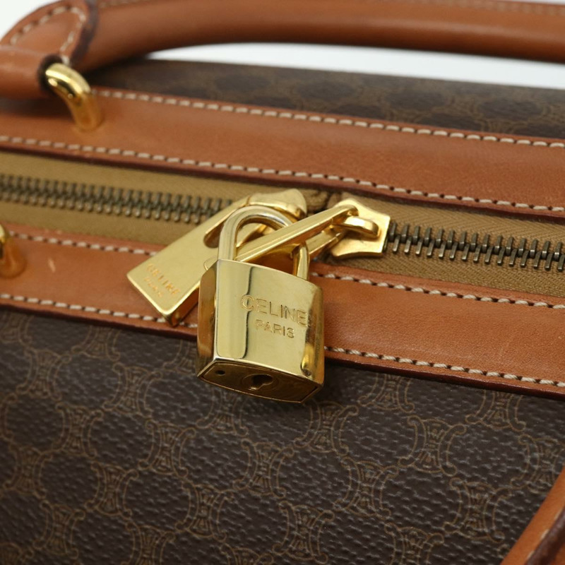 【日本直送】CELINE Macadam帆布手提包 PVC皮革 棕色 金色 正品 178237A-19