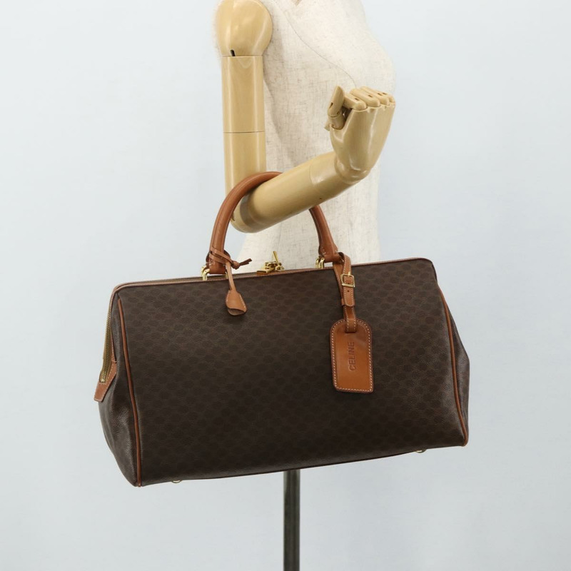 【日本直送】CELINE Macadam帆布手提包 PVC皮革 棕色 金色 正品 178237A-24