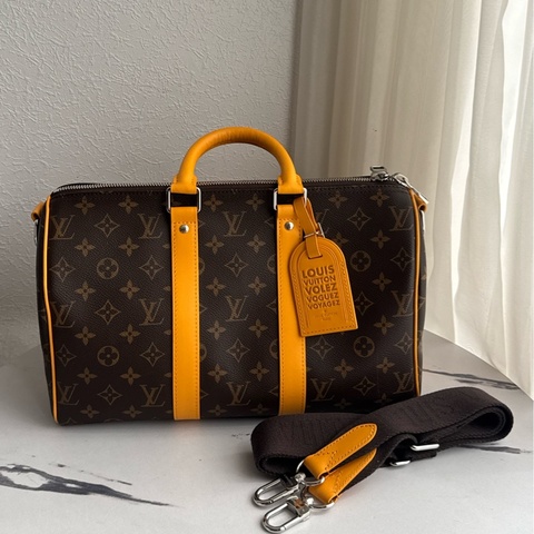 LV M13201花紋黃邊keepall35