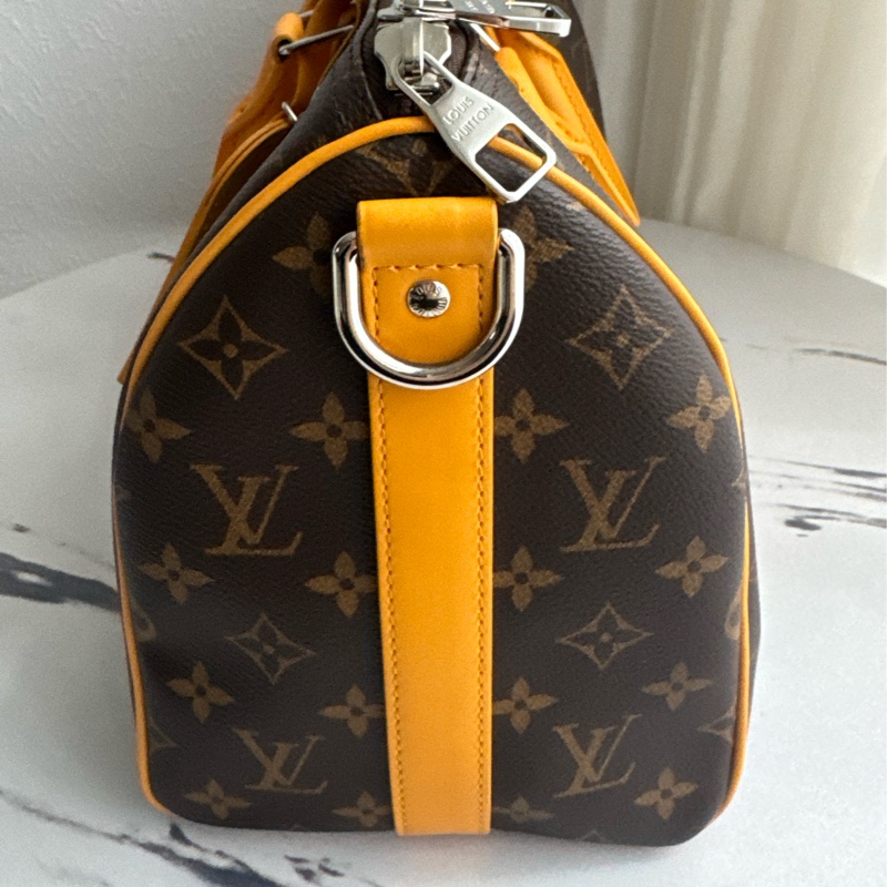 LV M13201花紋黃邊keepall35-4
