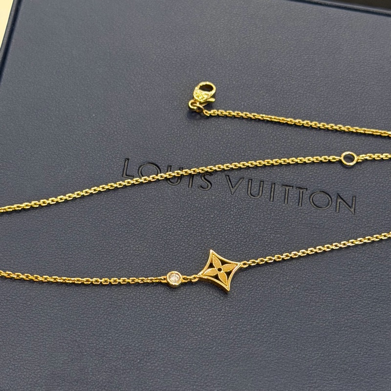 LV IDYLLE BLOSSOM花卉黃K金配鑽石項鍊Q93280-3