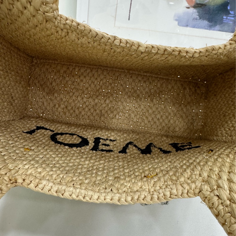 LOEWE 迷你 Font 拉菲草編織手提包 全新 19cm*6.5cm*16cm-8