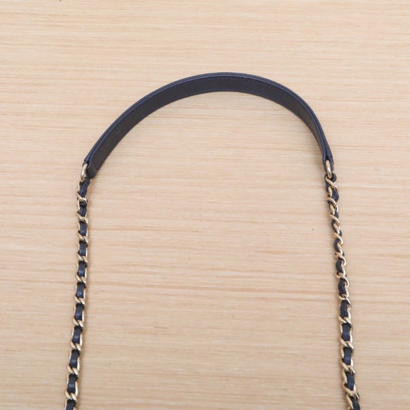 CHANEL BusinessAffinity口蓋郵差包小號藍色30開金扣肩背包-2