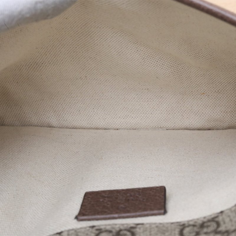 GUCCI NeoVintage虎頭腰包24烏木色PVC金扣肩背包-2