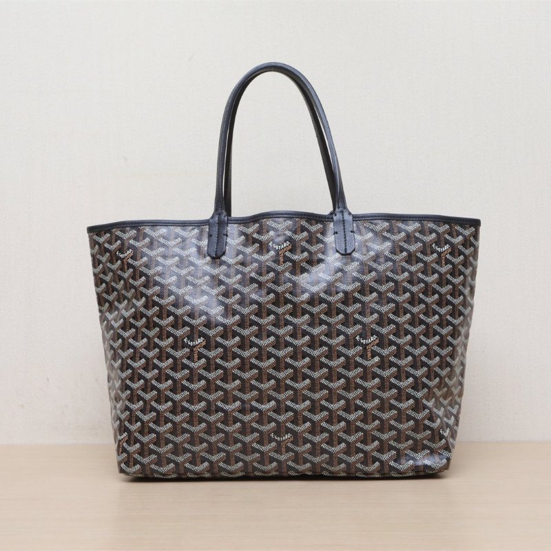 GOYARD SaintLouis購物袋子母包中號黑色PVC銀扣肩背包-1
