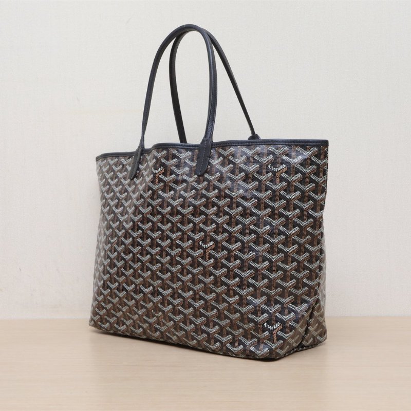 GOYARD SaintLouis購物袋子母包中號黑色PVC銀扣肩背包-4