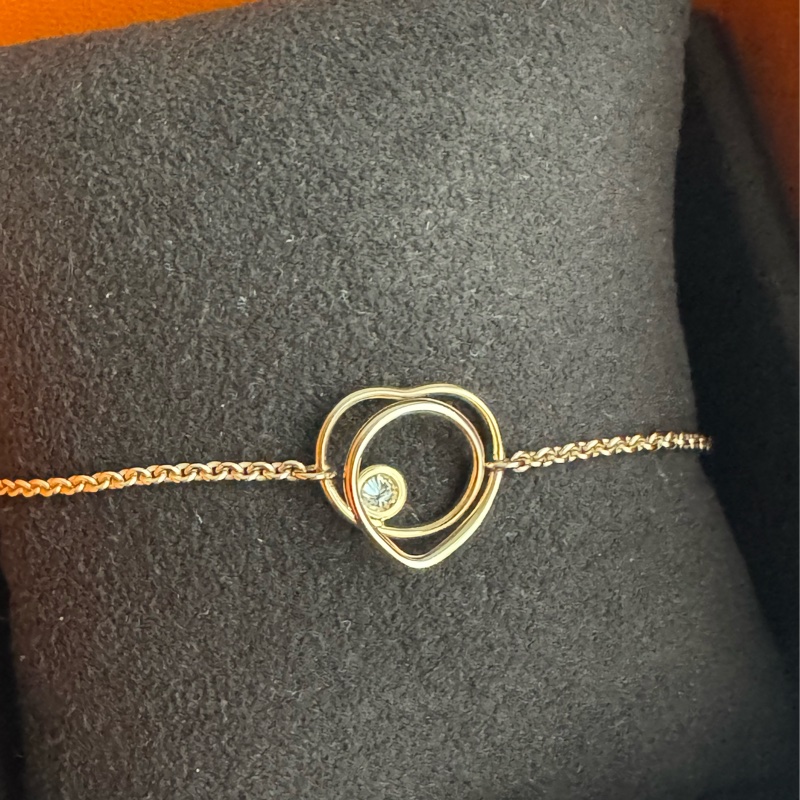 Hermes 18k愛心小鑽手鏈❤️‍🔥❤️‍🔥-1