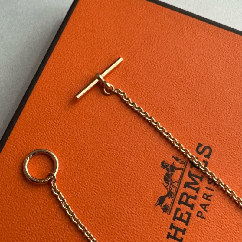 Hermes 18k愛心小鑽手鏈❤️‍🔥❤️‍🔥-3