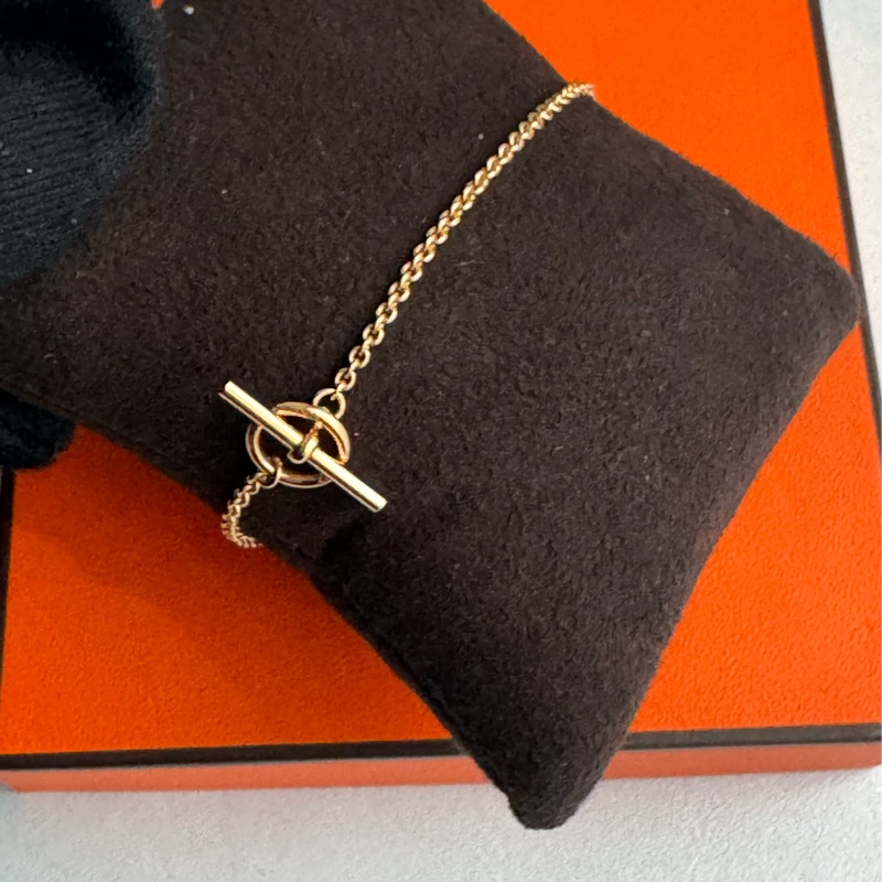 Hermes 18k愛心小鑽手鏈❤️‍🔥❤️‍🔥-7