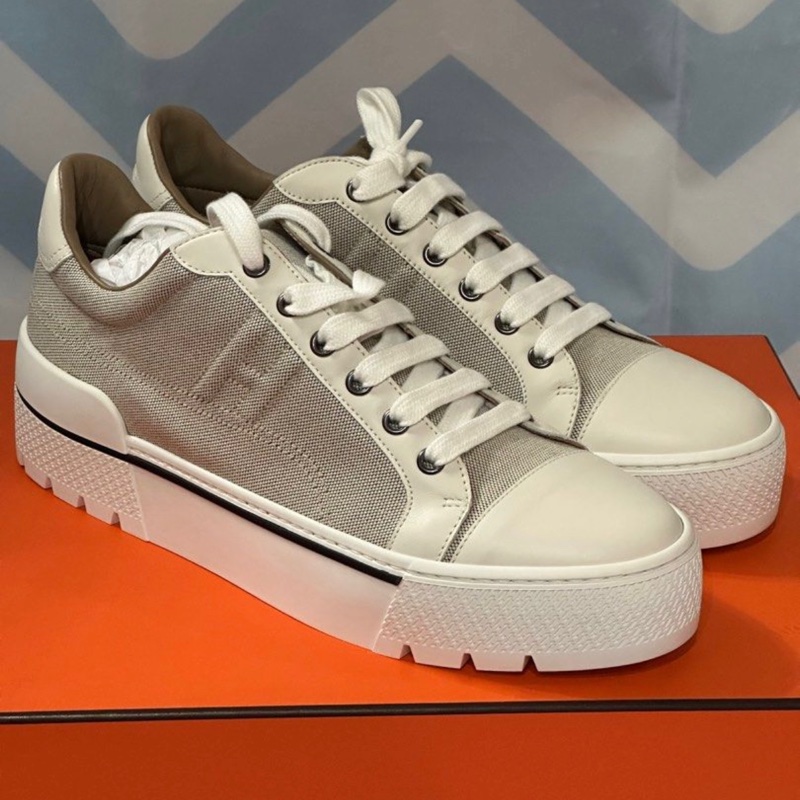 全新未使用Hermes/愛馬仕Dare白棕厚底板鞋 尺碼40-1