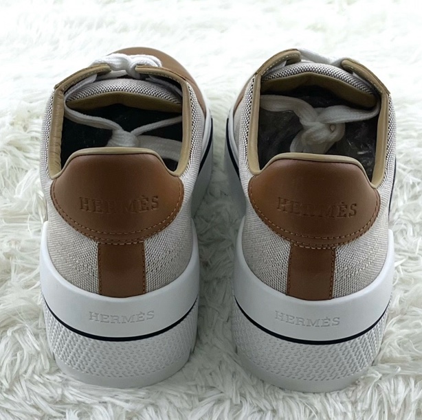 全新未使用Hermes/愛馬仕Dare白棕厚底板鞋 尺碼40-7