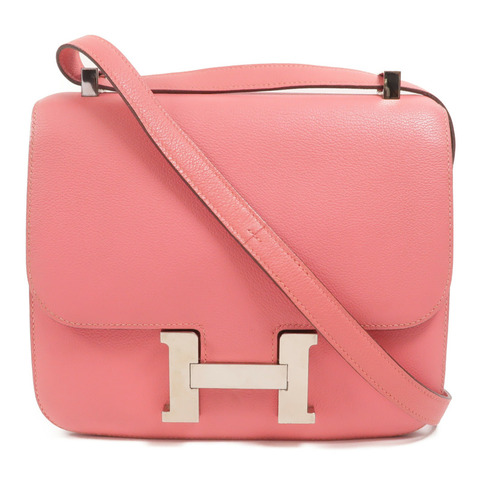 HERMES Evercolor皮革Constance 24肩背袋Rose Azalee