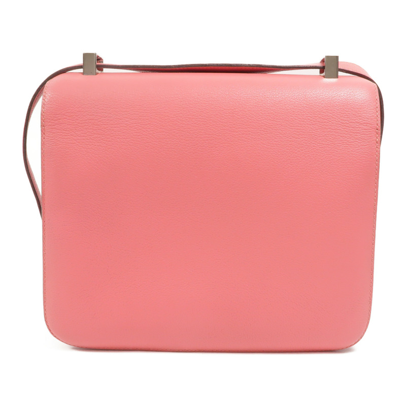 HERMES Evercolor皮革Constance 24肩背袋Rose Azalee-1