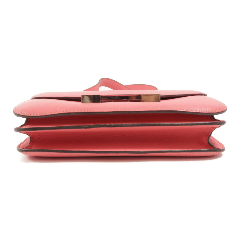 HERMES Evercolor皮革Constance 24肩背袋Rose Azalee-3