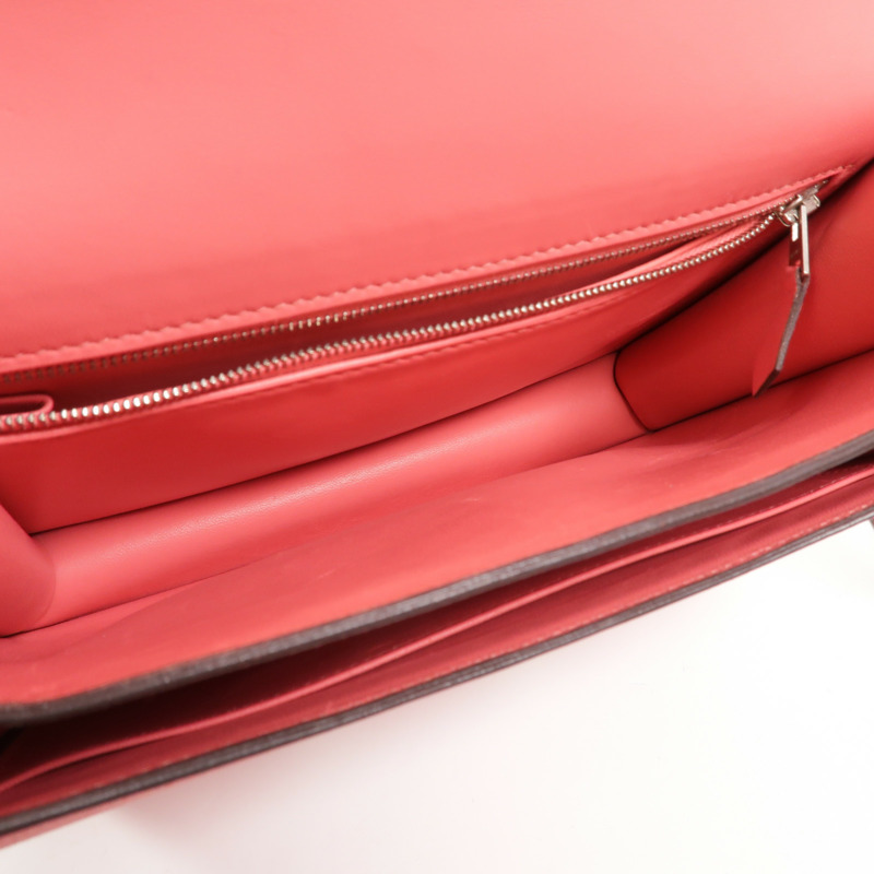 HERMES Evercolor皮革Constance 24肩背袋Rose Azalee-4