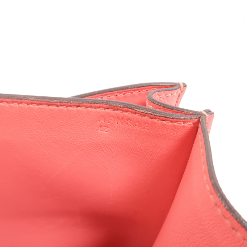 HERMES Evercolor皮革Constance 24肩背袋Rose Azalee-6