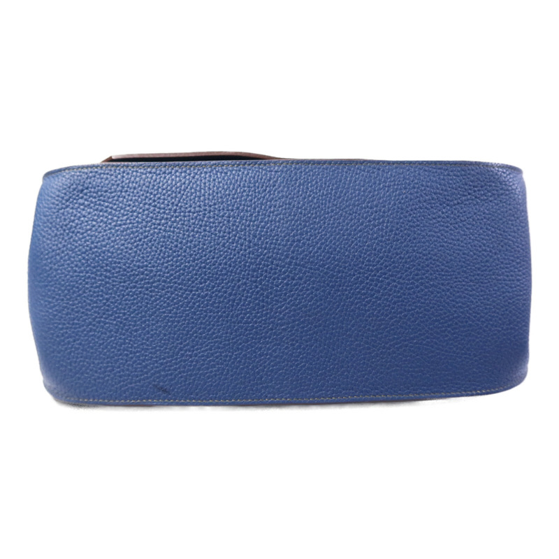 HERMES Clemence皮革Jypsiere 31肩背袋Bleu Thalassa/Vert Olive-3