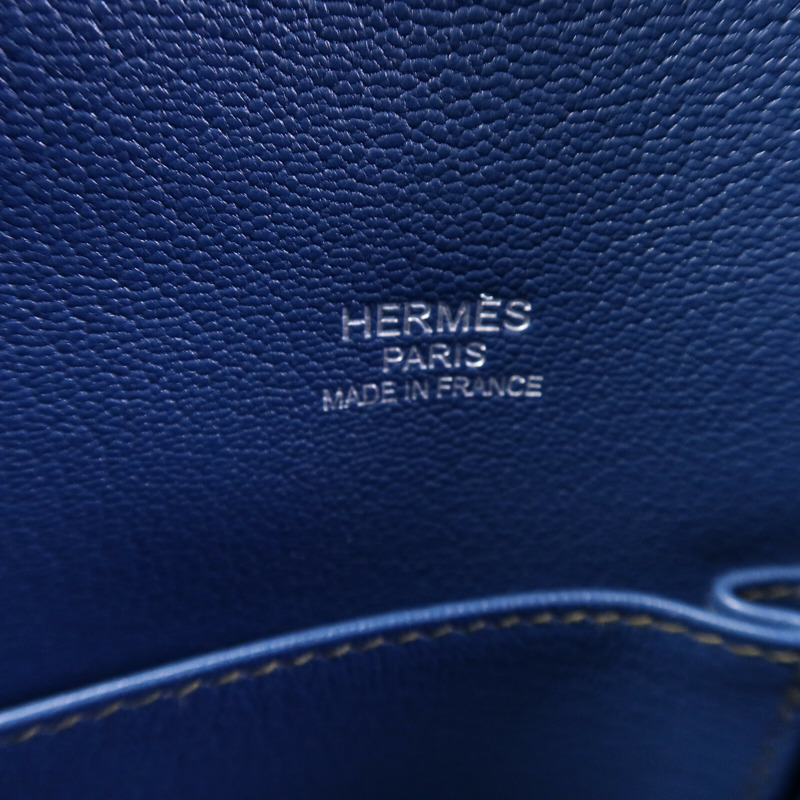 HERMES Clemence皮革Jypsiere 31肩背袋Bleu Thalassa/Vert Olive-5