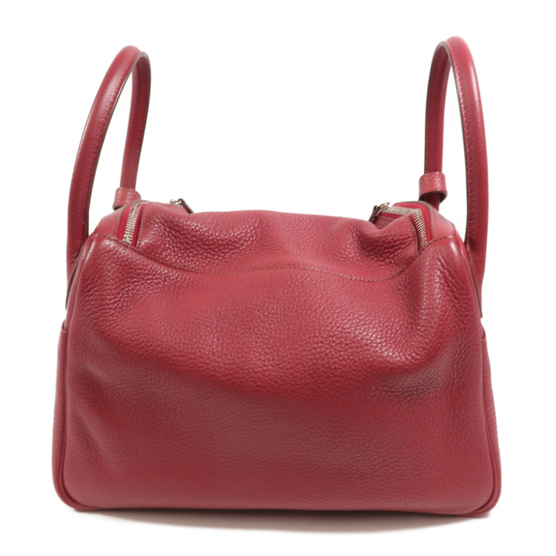 HERMES Clemence皮革Lindy 30手挽肩背兩用袋Ruby-1