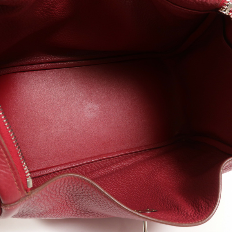 HERMES Clemence皮革Lindy 30手挽肩背兩用袋Ruby-4