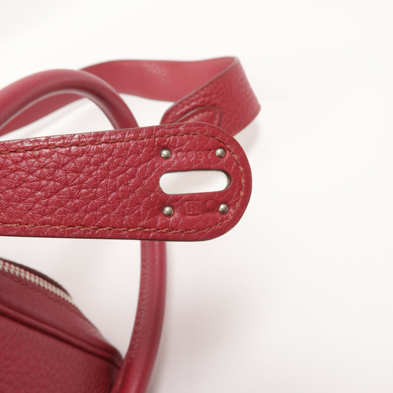 HERMES Clemence皮革Lindy 30手挽肩背兩用袋Ruby-6