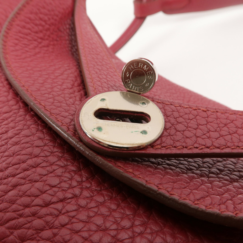 HERMES Clemence皮革Lindy 30手挽肩背兩用袋Ruby-8