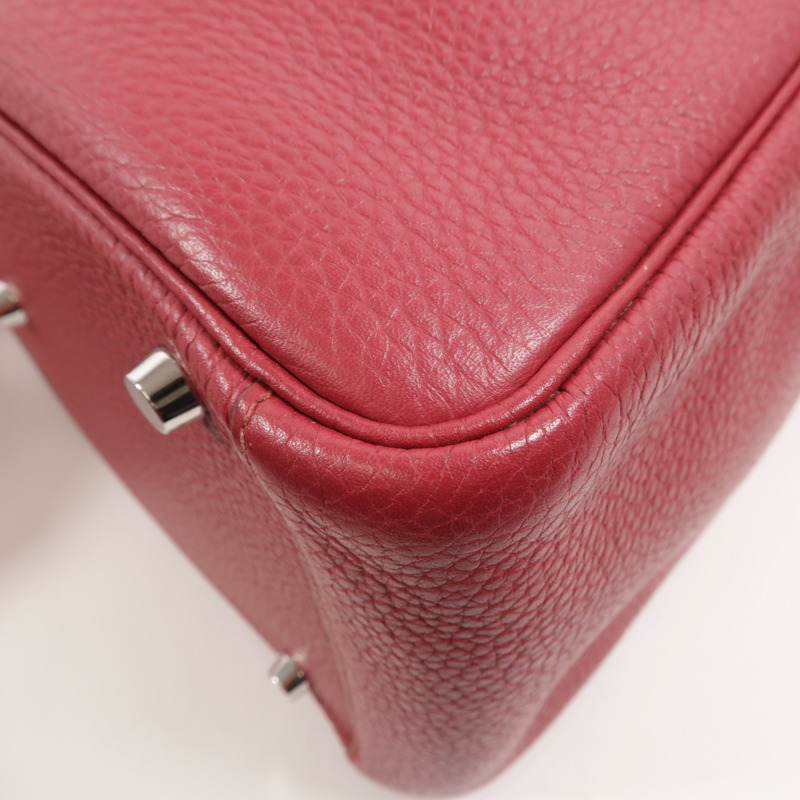 HERMES Clemence皮革Lindy 30手挽肩背兩用袋Ruby-9