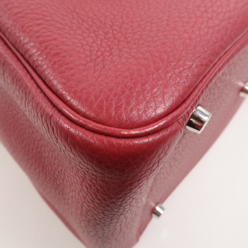 HERMES Clemence皮革Lindy 30手挽肩背兩用袋Ruby-10