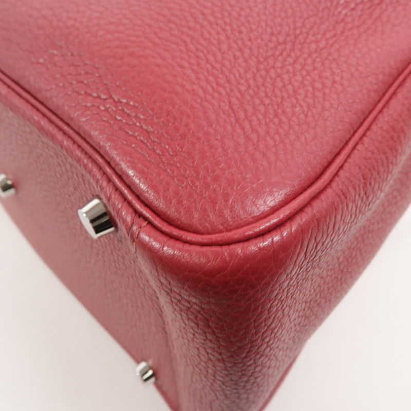 HERMES Clemence皮革Lindy 30手挽肩背兩用袋Ruby-11