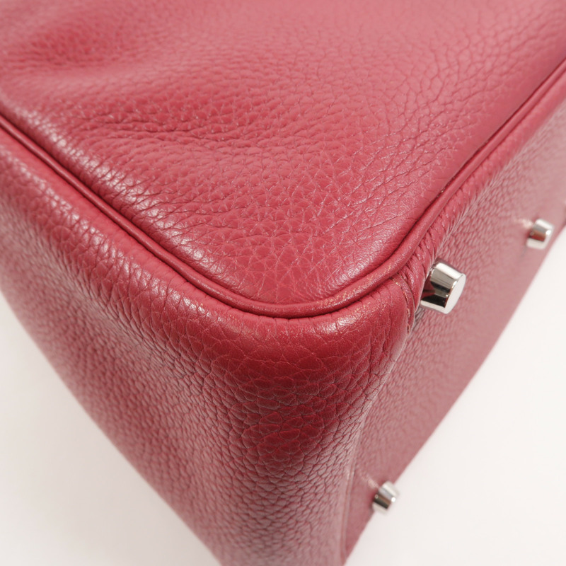 HERMES Clemence皮革Lindy 30手挽肩背兩用袋Ruby-12