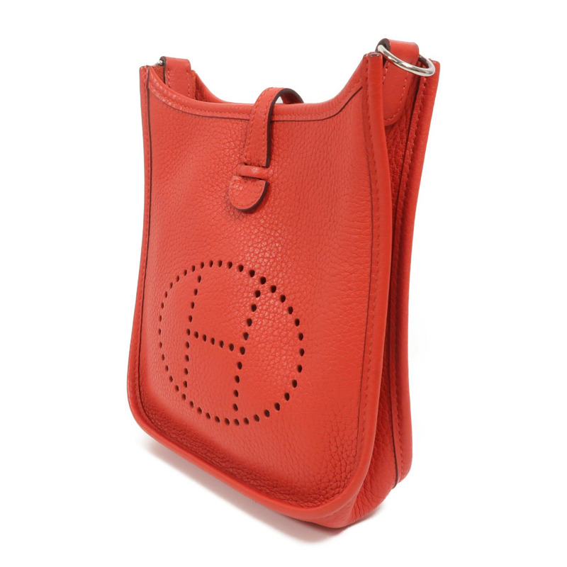 HERMES Clemence皮革Evelyne TPM肩背袋Rouge de Coeur-2