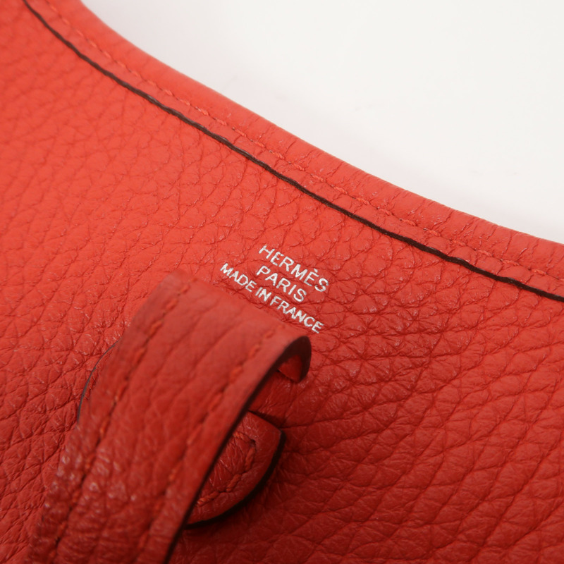 HERMES Clemence皮革Evelyne TPM肩背袋Rouge de Coeur-5
