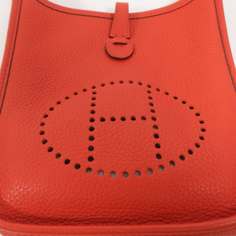 HERMES Clemence皮革Evelyne TPM肩背袋Rouge de Coeur-8