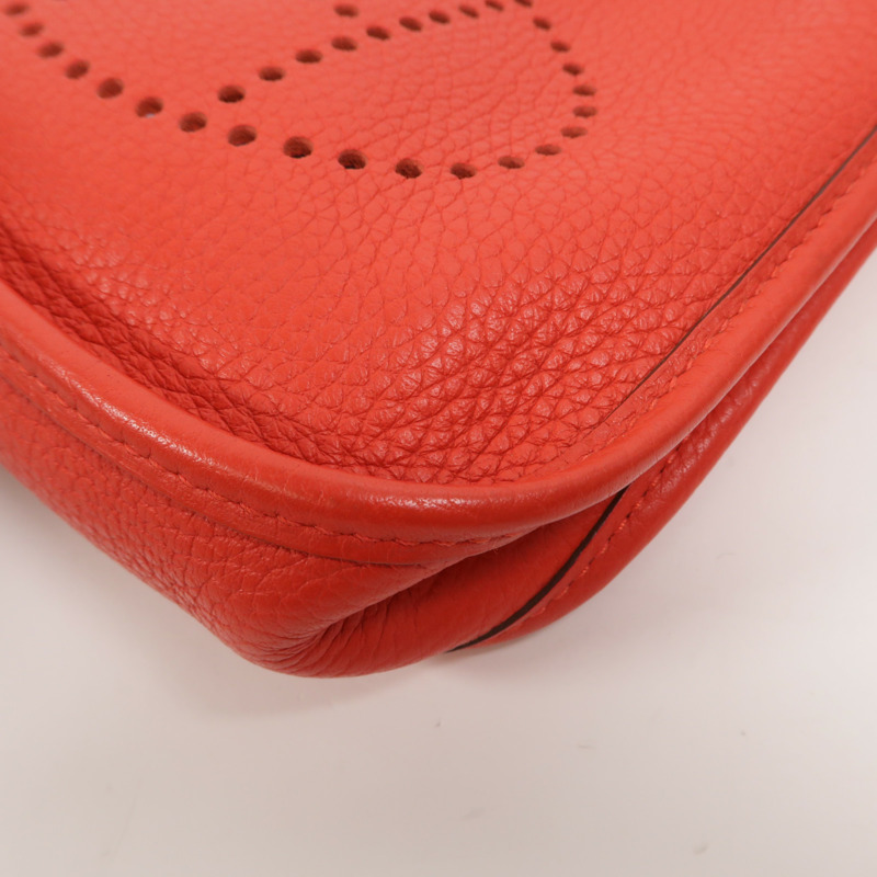 HERMES Clemence皮革Evelyne TPM肩背袋Rouge de Coeur-11
