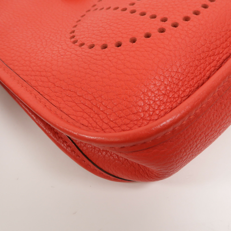 HERMES Clemence皮革Evelyne TPM肩背袋Rouge de Coeur-12