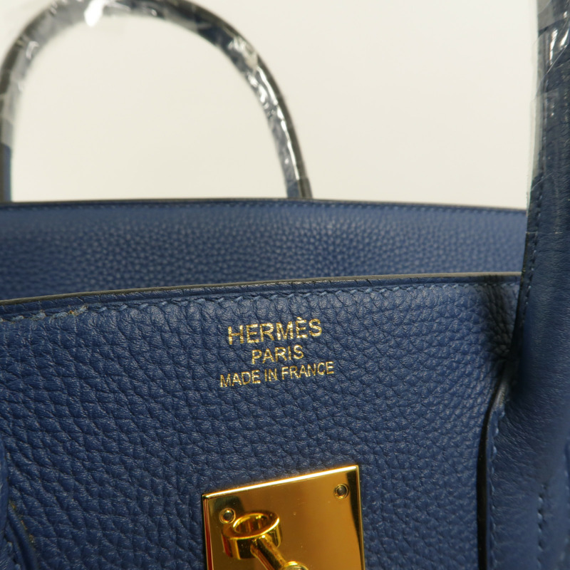 HERMES Togo皮革Birkin 35手挽袋Deep Blue-5