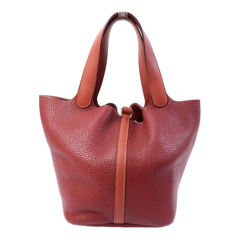 HERMES Clemence皮革Picotin MM手挽袋Rouge-1