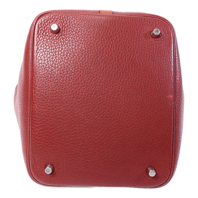 HERMES Clemence皮革Picotin MM手挽袋Rouge-3