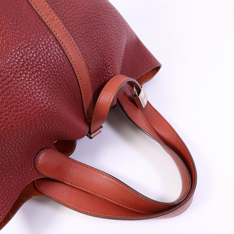 HERMES Clemence皮革Picotin MM手挽袋Rouge-7