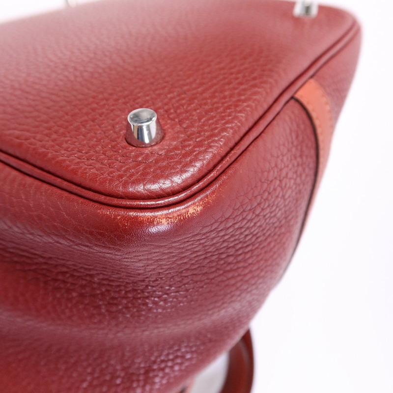 HERMES Clemence皮革Picotin MM手挽袋Rouge-9