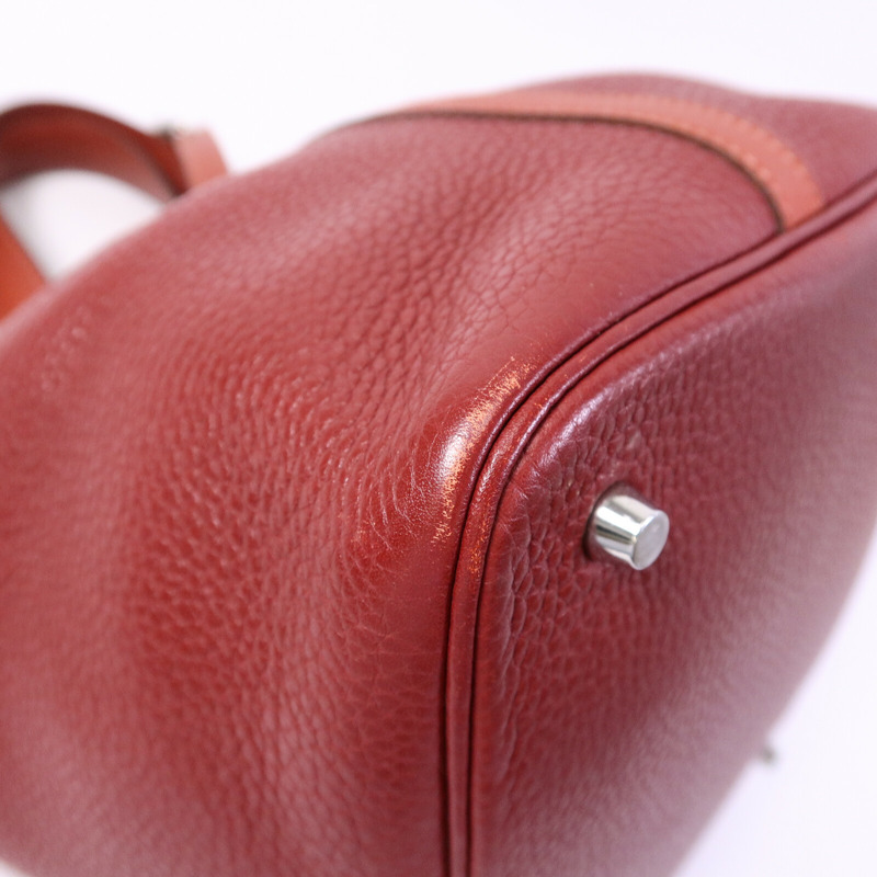 HERMES Clemence皮革Picotin MM手挽袋Rouge-10