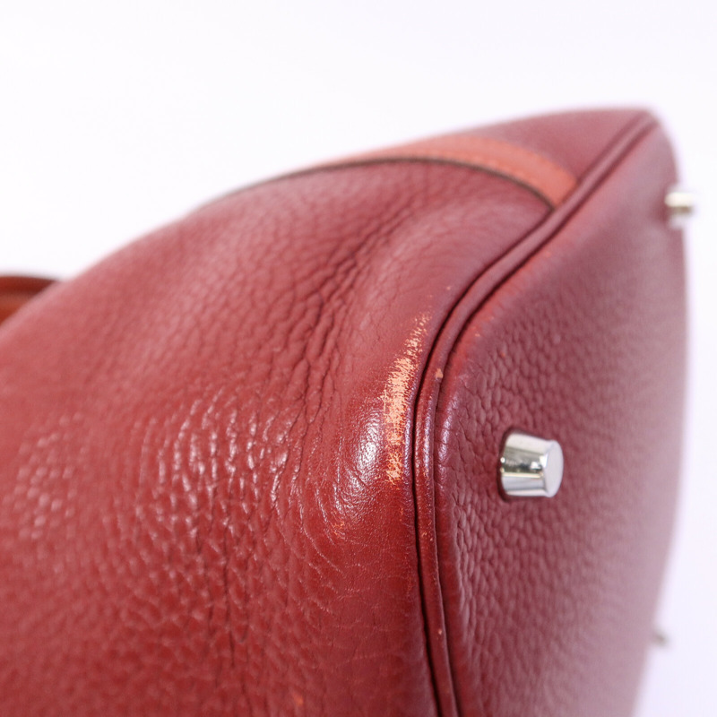 HERMES Clemence皮革Picotin MM手挽袋Rouge-12