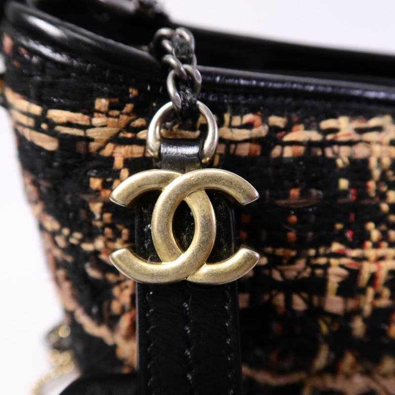 CHANEL Tweed Gabrielle Medium鏈帶肩背袋-6