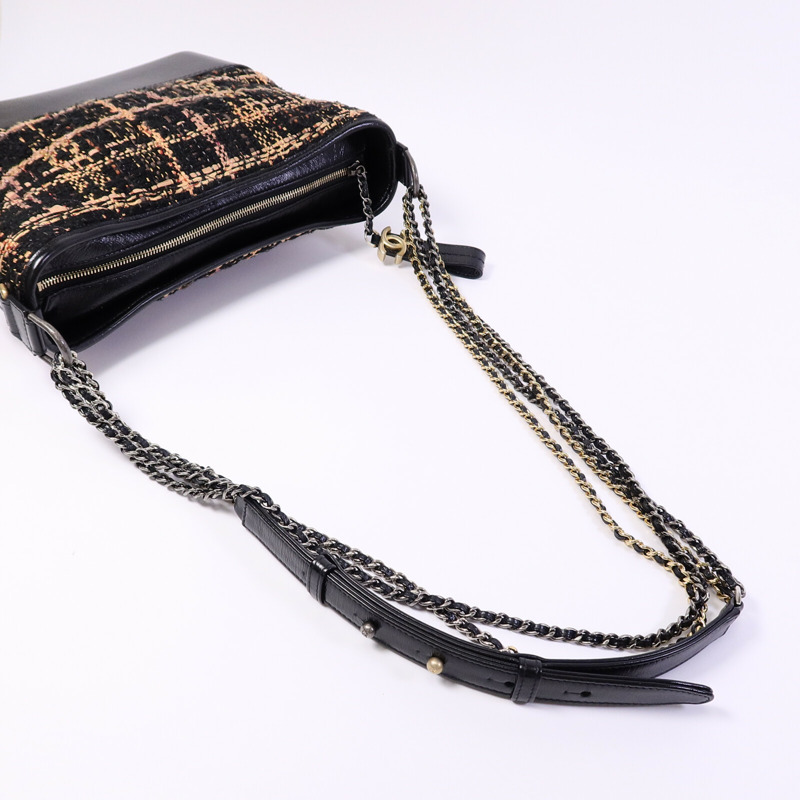 CHANEL Tweed Gabrielle Medium鏈帶肩背袋-8