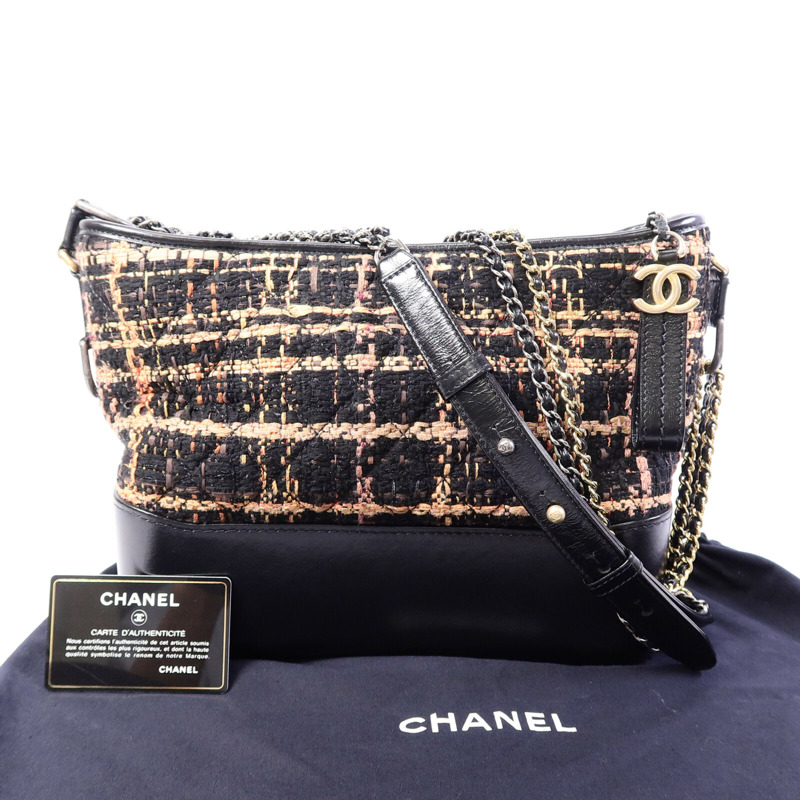 CHANEL Tweed Gabrielle Medium鏈帶肩背袋-9